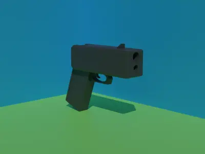 A simple block gun Free low-poly 3D model