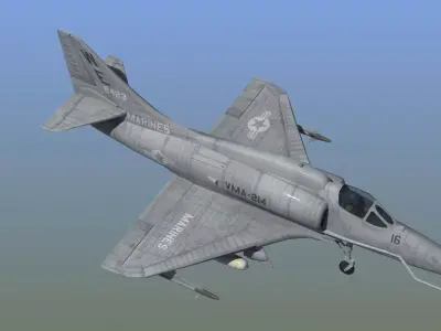 A4 Skyhawk US Marines 3D model