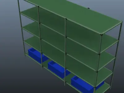 Industrial racks Low-poly 3D model