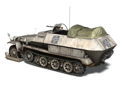SD KFZ 251 1 - Ausf C - Half-track - Winterkit 3D model