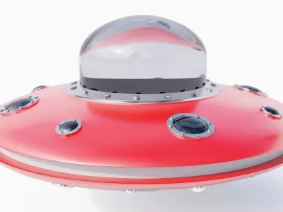 Low Poly UFO spaceship Low-poly 3D model