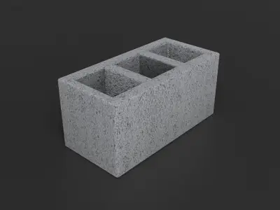 Cinder block Lowpoly pack of bricks blocks low-poly Free low-poly 3D model