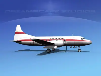 Convair CV-340  Zantop 3D model