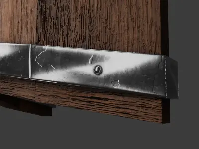 Wooden scutum shield Low-poly 3D model