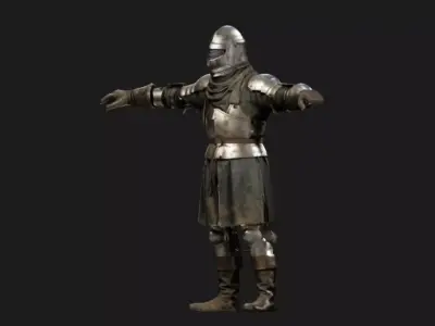 Armored Infantry Knight Rigged Low-poly 3D model