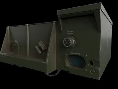 Military radio PRC-77 with amplifier AM-1777 Low-poly 3D model