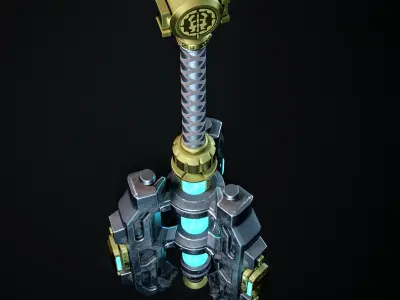 Thunderstrike Hammer Low-poly 3D model