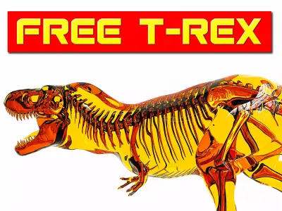 Amber T-Rex - Sculpture - FREE Free 3D model