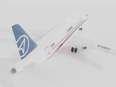 Sukhoi Superjet SSJ100 - Prototype 3 Livery Low-poly 3D model