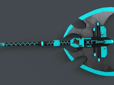 Sci-Fi Axe V4 - 07 Low-poly 3D model