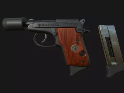 Mini pistol beretta A21 Low-poly 3D model