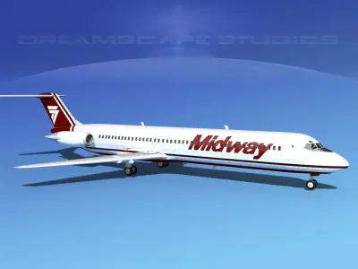 Douglas DC-9-50 Midway 3D model