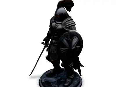Highly Detailed Spartan Warrior Statue Low-poly 3D model