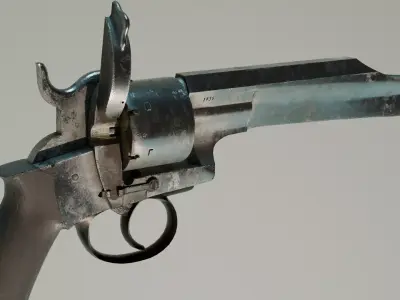 Revolver-Knife Low-poly 3D model