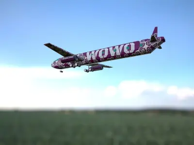 Airplane WOWO Low-poly 3D model