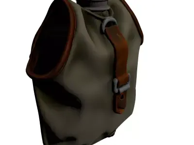 Military Canteen with Canvas Cover 3D model