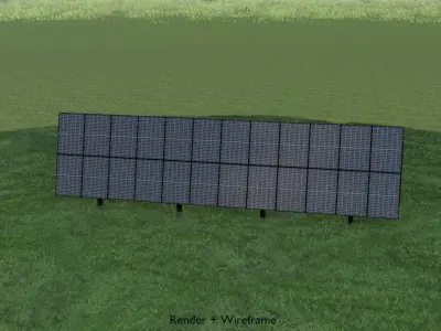 Photovoltaics for farmers 165 degrees 16m Low-poly 3D model
