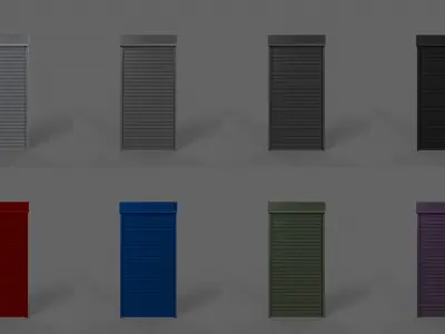 PBR Industrial Door A1 Low-poly 3D model