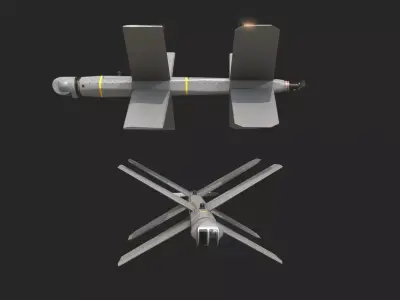 Lancet UAV Drone Lancet3 Loitering Munition Low-poly 3D model