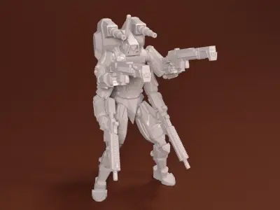 28mm Infantry Support Mech Kit - Praetorian 3D print model