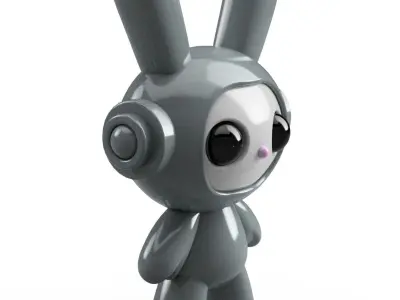 3D Printable Space Bunny Figure STL File Personal Commercial Use 3D print model