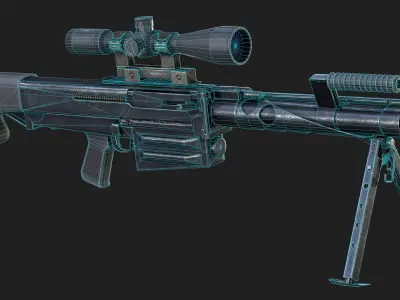 Sniper Rifle OSV-96 Low-poly 3D model