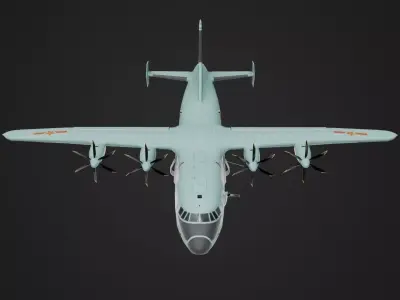 Realistic Shaanxi Y9 Gunship Low-poly 3D model