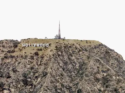Hollywood Sign Low-poly 3D model