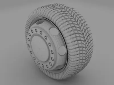 Truck Bus Wheel Low-poly 3D model