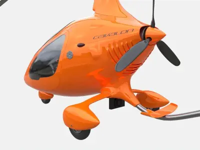 Gyroplane Autogyro Cavalon Orange 3D model
