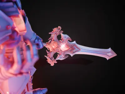 Stylized Sword - Dragonsoul Edge Emberfang - Game Ready 3D model