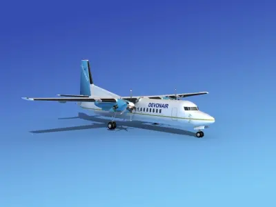 Fokker 50 Devonair 3D model