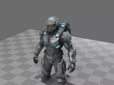 Sci-Fi Space Marine 3D model