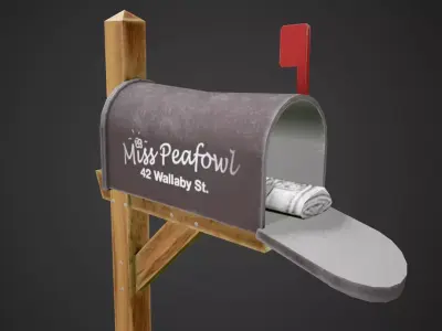 Cartoon Mailbox Low-poly 3D model purchase