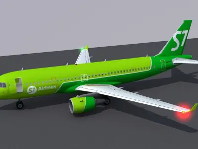 Airbus A320 new livery S-7 3D model