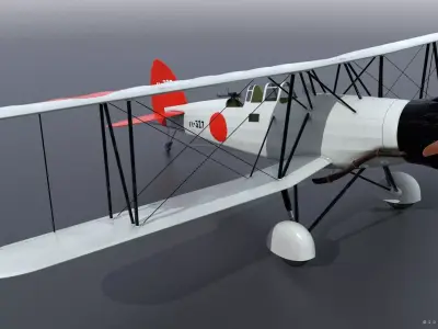 B4Y ha-327 - Rigged Low-poly 3D model