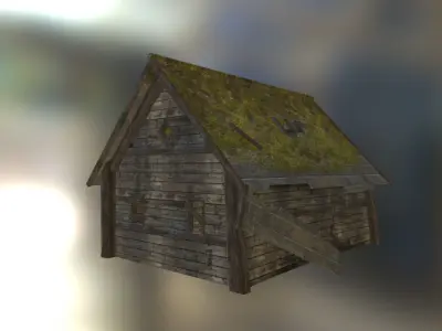 Old forest house Low-poly 3D model