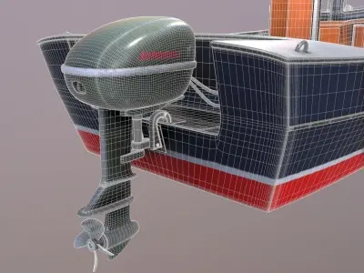 Cruiser Boat Low-poly 3D model