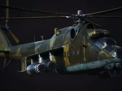 Helicopter - Source Files Attached 8K Unreal Engine Low-poly 3D model