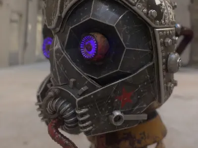 robot Head Free 3D model