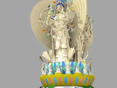 qian shou guan yin buddha thousand hands buddha 3D model