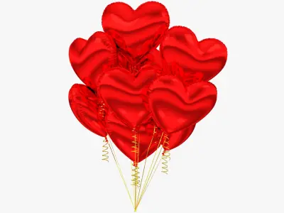 Helium Balloons Bouquets Collection V1 3D model