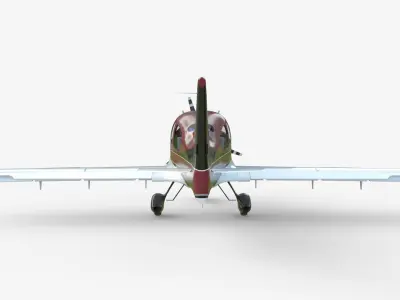 Aircraft Propeller Turbo Red Black 3D model