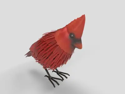 Red Bird  Low-poly 3D model