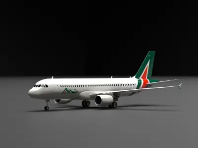 Airbus A320 Alitalia Livery 3D model 3D model