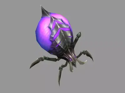 Cartoon louse monster Low-poly 3D model