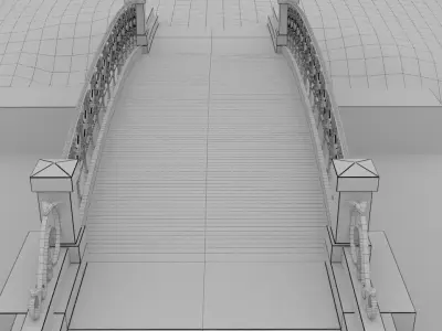 Bridge over river 3D model