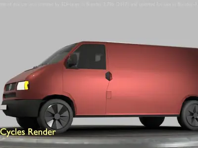 City Car 81 Commercial Transporter Type-C Brown Low-poly 3D model