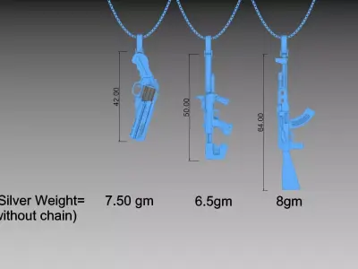 Gun Pendant Design 3D print model