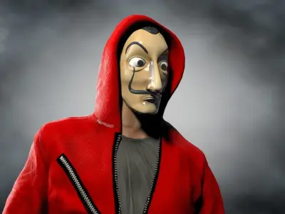 Robber from La Casa de Papel Low-poly 3D model